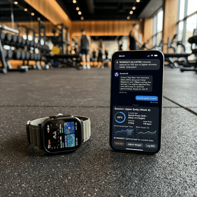 Using Adaptive AI Coaches on a smartwatch and mobile phone