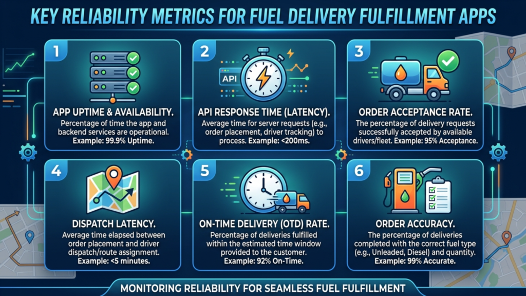Reliability Metrics for Fuel Delivery Fulfillment Apps